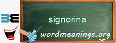 WordMeaning blackboard for signorina